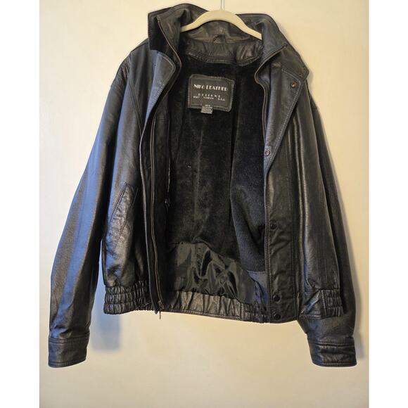 Niko Leather Designs Black Moto Biker Jacket Mens Size XL Zip In Liner EUC - Picture 2 of 14